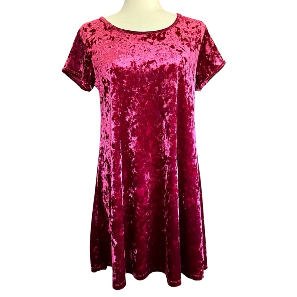 Z Supply Velvet Dress Size Small Red Burgundy Vamp Holiday Christmas Party
